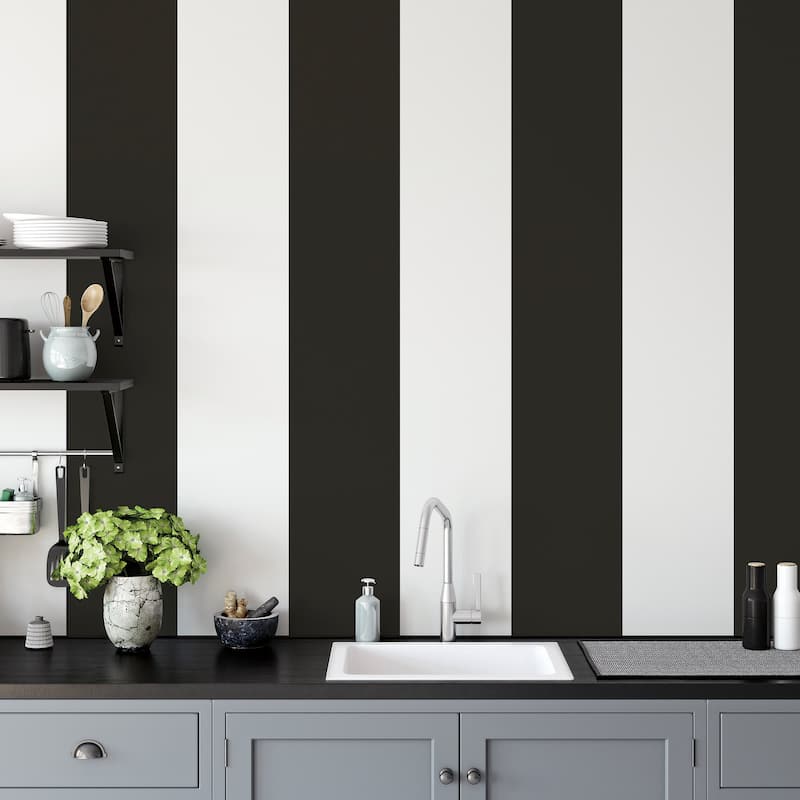 Galerie Wallcoverings Smart Stripes 3 Widest Stripe Vinyl on Non-woven Matte Wallpaper Roll