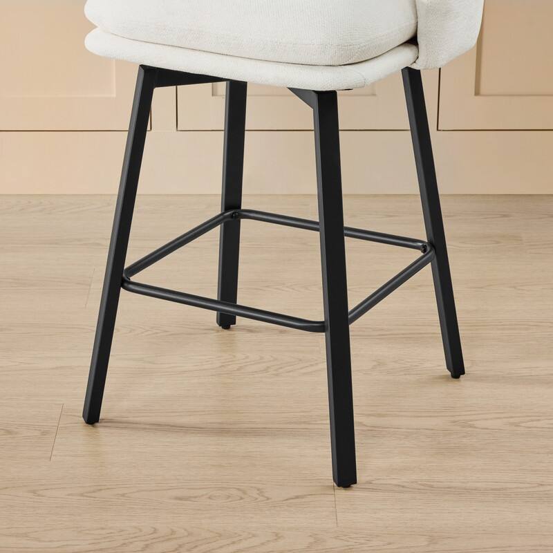 Spruce & Spring Modern Swivel Counter Bar Stool Set with Barrel Back&Double-layer Cushion
