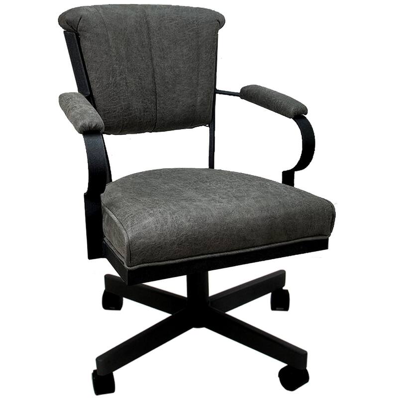 Miami Swivel Metal Caster Chair on Reading Base - 18" High Seat - Northwest Elk - Black