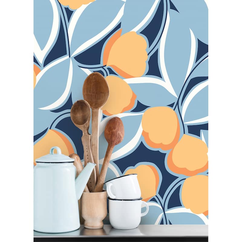 Megan Carter Talia Light Blue Peel and Stick Wallpaper
