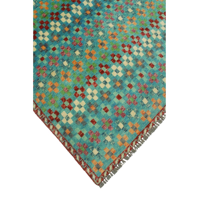 Balochi Aimara Blue/Red Rug - 3'11" x 5'10"