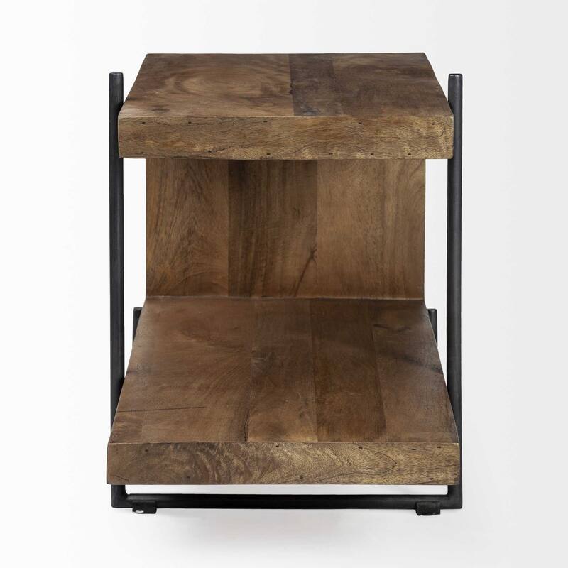 HomeRoots 22" Brown Solid Wood Square End Table - 17.5' X '22' X '30