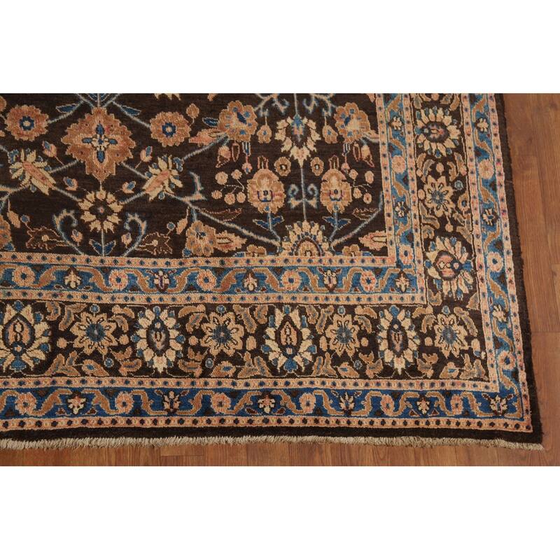All-Over Brown Mood Persian Vintage Area Rug Handmade Wool Carpet - 8'5"x 12'0"