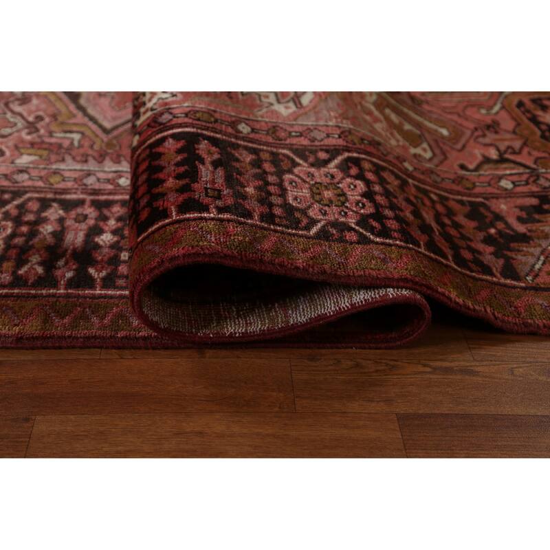 Vegetable Dye Traditional Heriz Persian Area Rug Handmade Wool Carpet - 10'2" x 13'0"