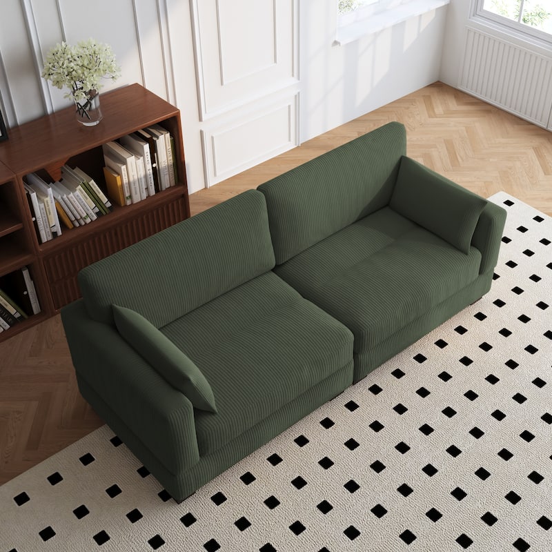84.5″W Modern Corduroy Couch Modular Sofa