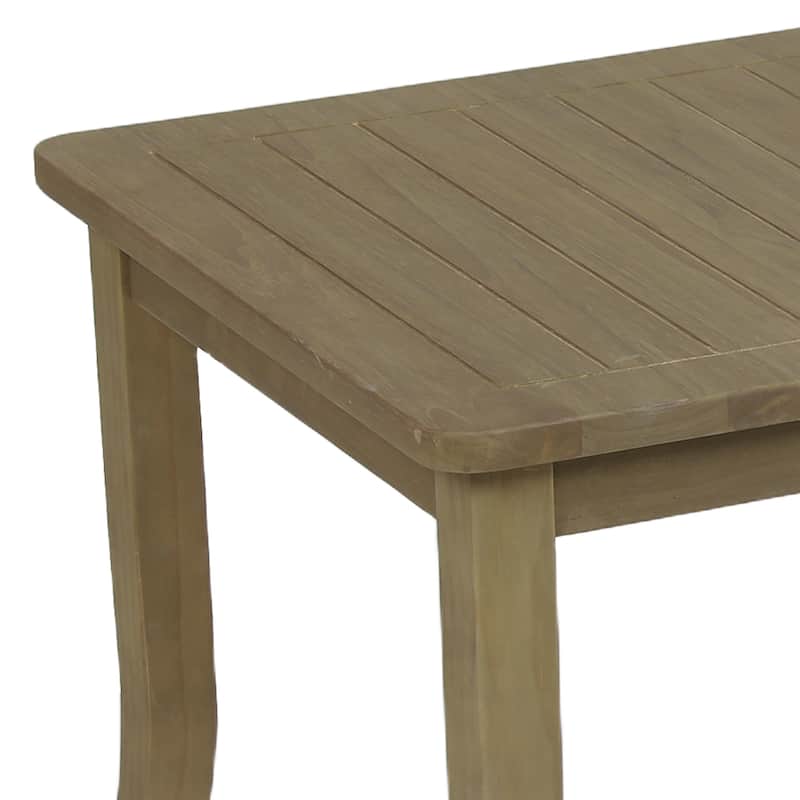 40" W Rectangular Solid Teak Outdoor Coffee Table with Curved Leg
