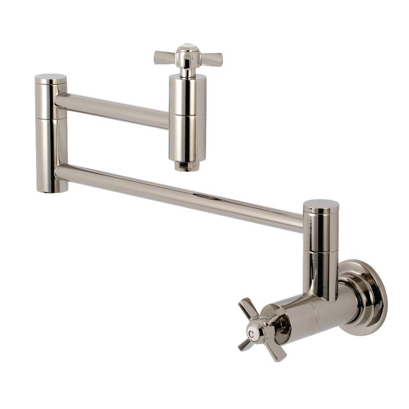 Kingston Brass Millennium Wall Mount Pot Filler Kitchen Faucet - Polished Nickel