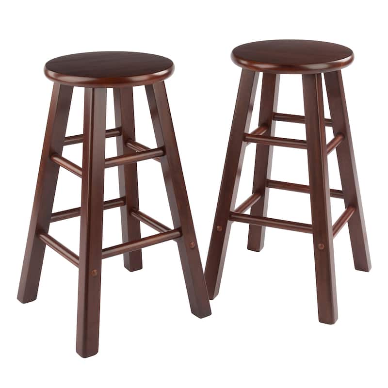 Element 2-Pc Counter Stool Set - 13.39 x 13.39 x 23.86 inches - Walnut