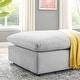 preview thumbnail 10 of 47, Commix Down Filled Overstuffed Performance Velvet Ottoman