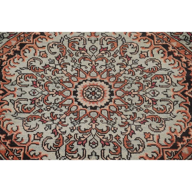 Geometric Heriz-Serapi Oriental Octagon Rug Handmade Wool Carpet - 5'11" x 5'10"
