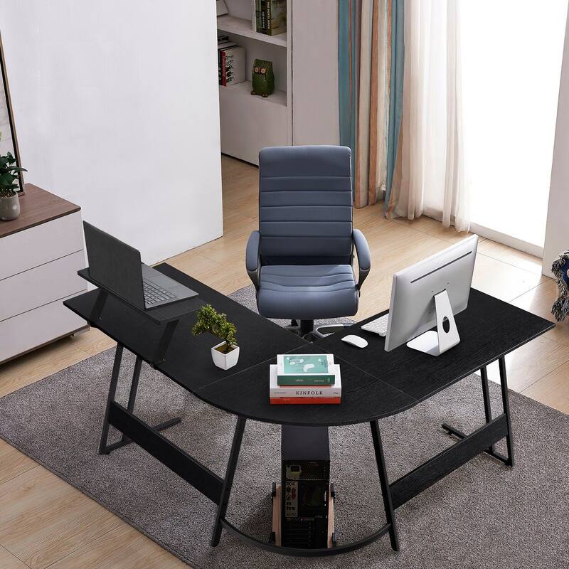 Homall L-Shaped Computer Desk Modern Corner Desk with Small Table - N/A