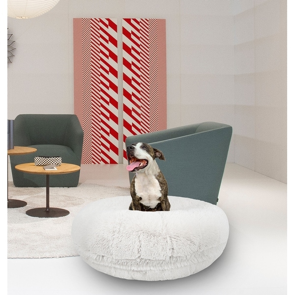 Bessie and Barnie Signature Snow White Luxury Extra Plush Faux Fur Bagel Pet Dog Bed Bed Bath Beyond 22363678