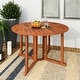 preview thumbnail 1 of 15, CorLiving Miramar Natural Hardwood Outdoor Drop Leaf Dining Table