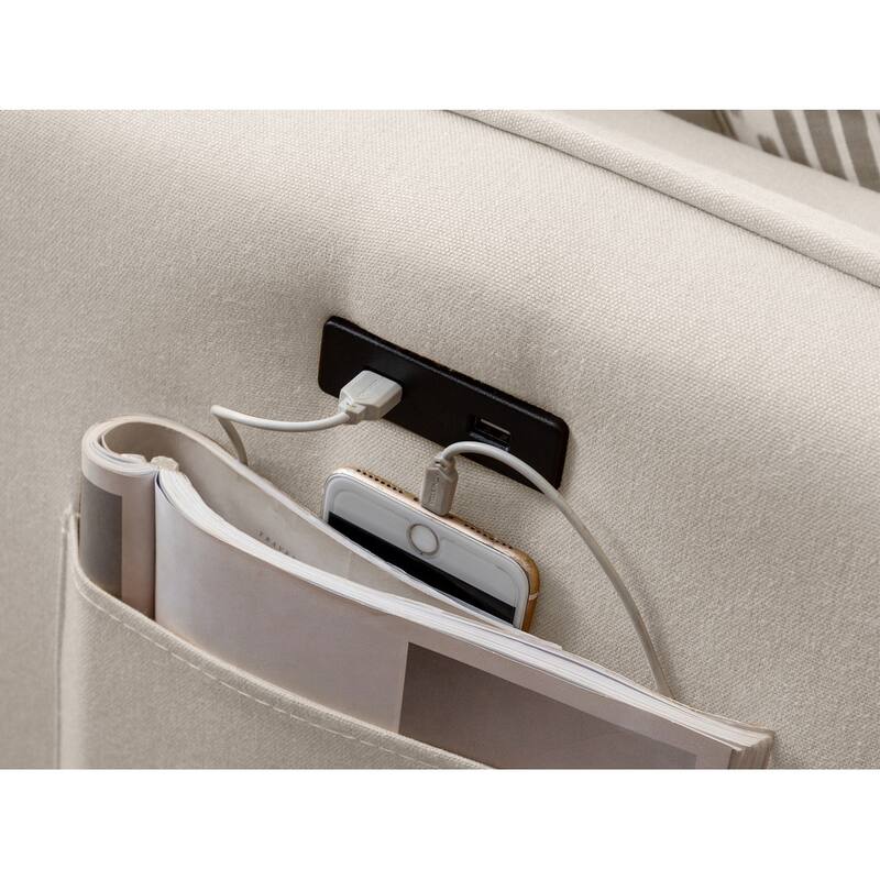 Sectional Sofa Chaise with USB Charger