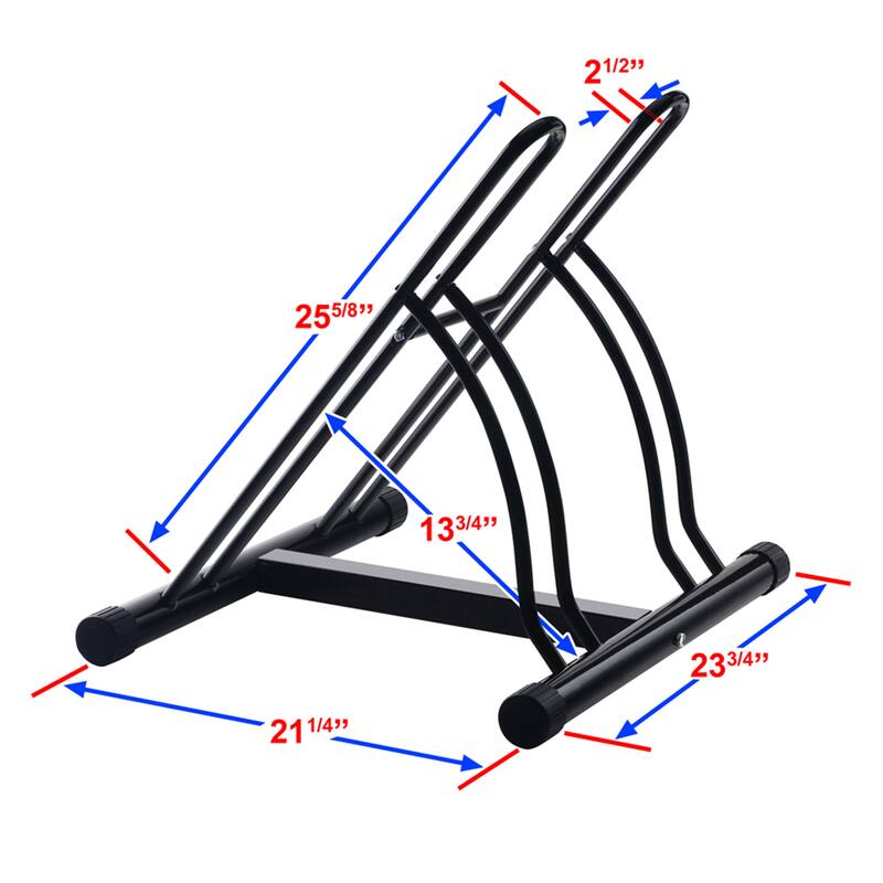 Bike Rack - Dual Bicycle Stand for 2 Bikes - Indoor or Outdoor Bike Storage - Steel Bike Racks by Rad Cycle (Black)