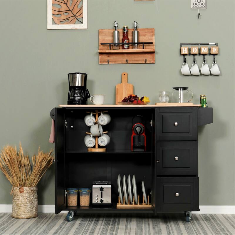 MAISON ARTS Rolling Kitchen Island Cart on Wheels