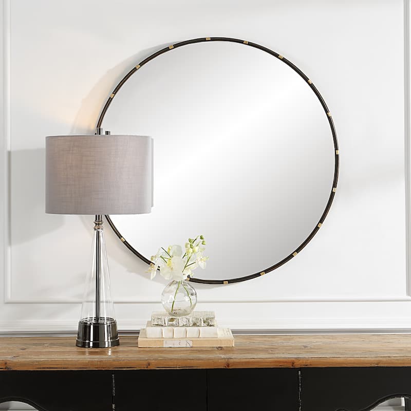 Lightly Antiqued Gold Wall Mirror