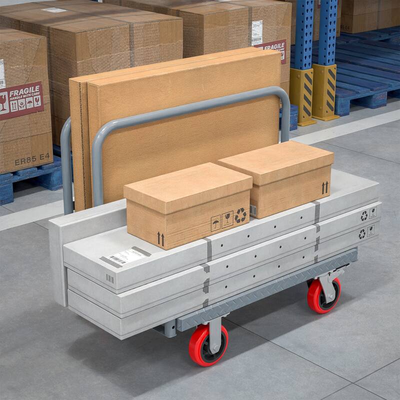 Heavy Duty Steel Panel Truck - 2000 lbs Drywall & Lumber Cart with 6" Swivel Brake Casters, Handrails, 36"x24"