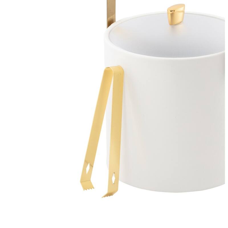 ARC 3qt Ice Bucket & Ice Tong w/ Acrylic Cover, Gold Arc Knob & Handle - 8' x 11'