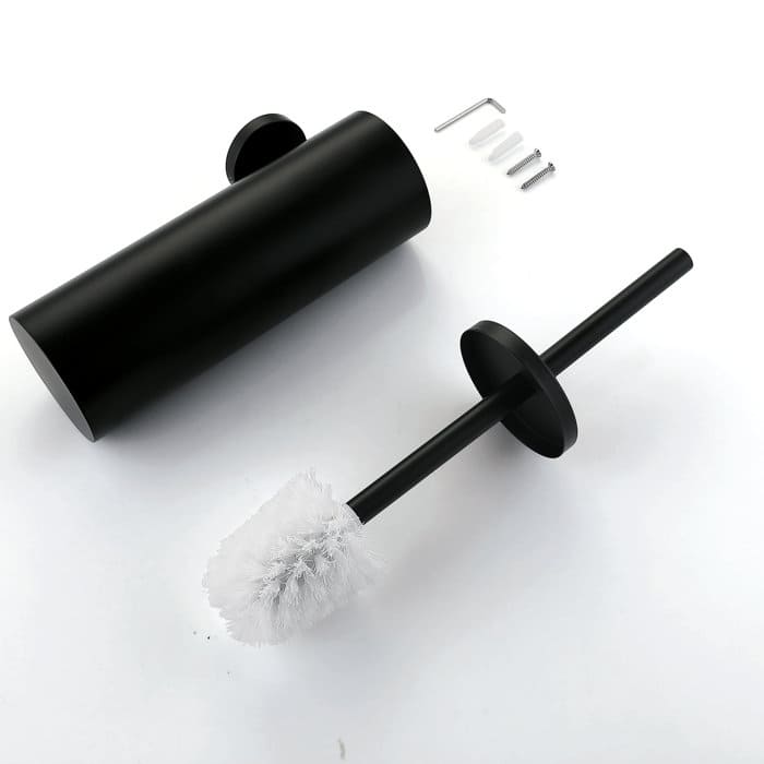 14" Stainless Steel Toilet Brush and Holder Toilet Brush Holder Set - N/A