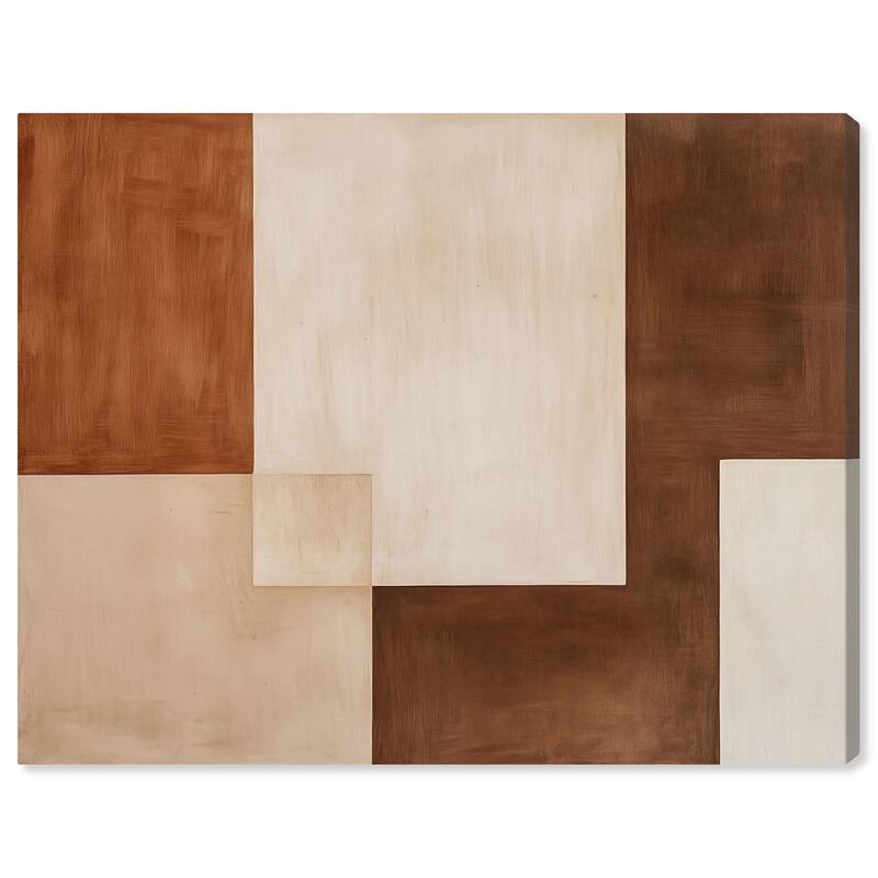 Cream and Brown Panels IV Canvas by Art Remedy, Gallery Wrapped - 20" x 16"