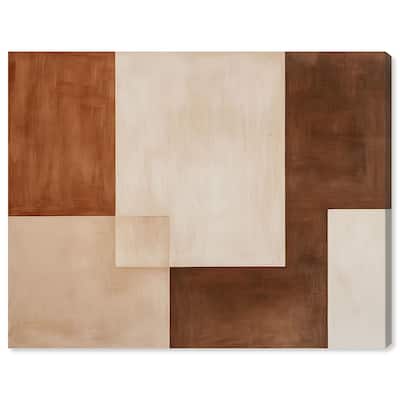 Cream and Brown Panels IV Canvas by Art Remedy, Gallery Wrapped