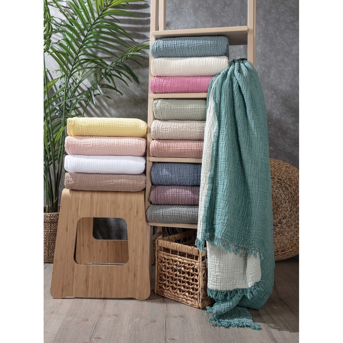 Sussexhome Soft Turkish Cotton Muslin Bed Shams, 2 Pieces - Picture 66 of 85