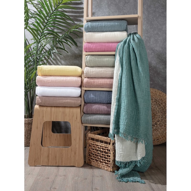 Sussexhome Soft Turkish Cotton Muslin Bed Shams, 2 Pieces Shams