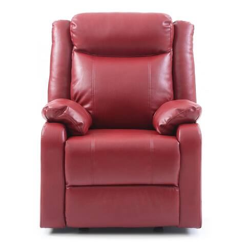 LYKE Home Red Faux Leather Recliner
