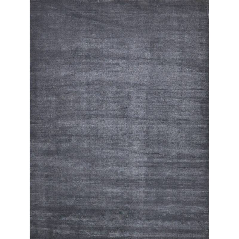 Velutto Modern Handmade Silky Nylon in Gray Area Rug