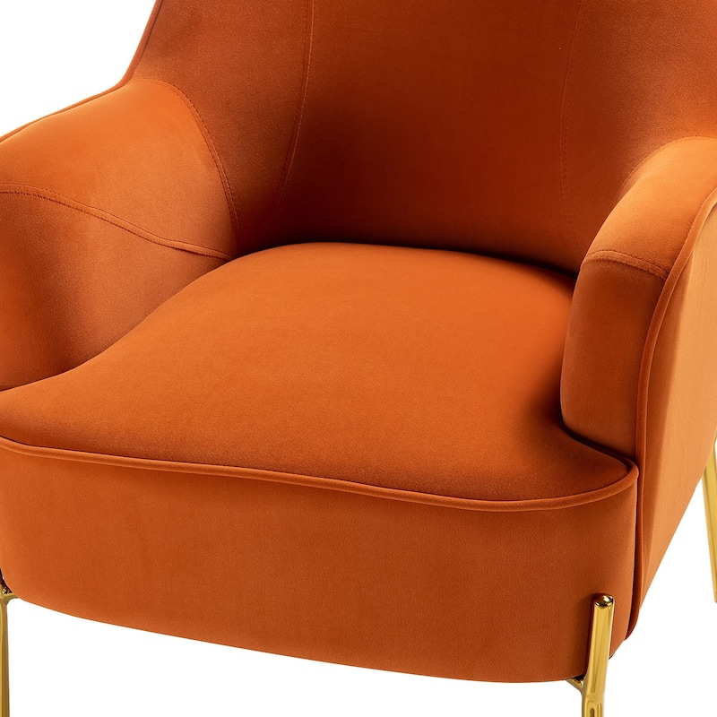Barbara Modern Velvet Accent Chair for Bedroom with Metal Legs by HULALA HOME