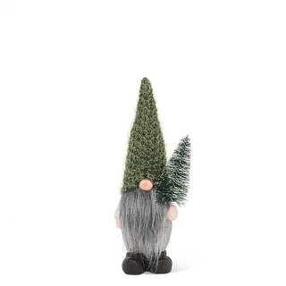 Gnome With Green Knit Hat & Tree Figurine - Bed Bath & Beyond - 40036950