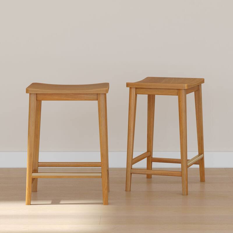Plank and Beam Smythe Counter Height Stool - Set of 2 - Pecan
