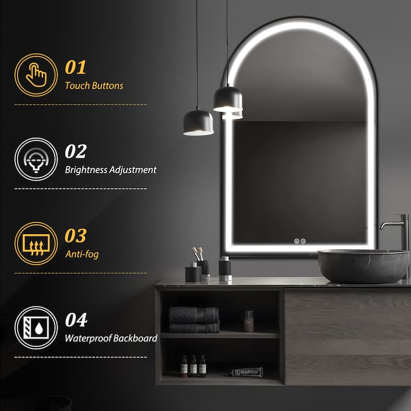 Arch LED Anti-Fog Wall Mirror Bathroom Mirror Vanity Mirror