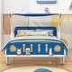 preview thumbnail 2 of 4, Wood Twin Size Car Bed with Ceiling Cloth and Storage Shelf - Fun Playful Design, Durable Frame, Easy Assembly
