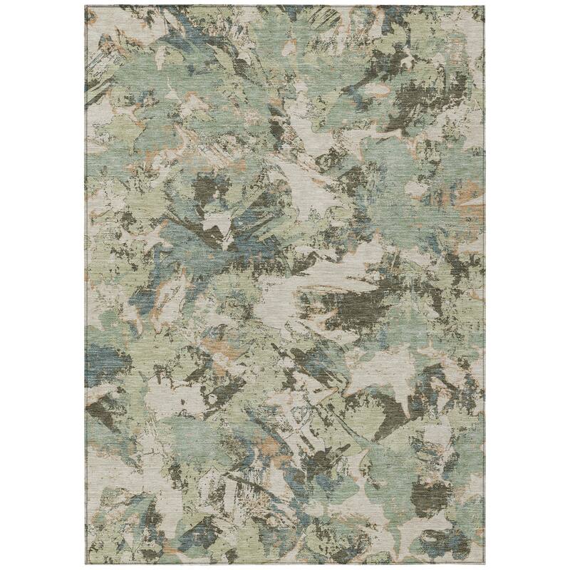Machine Washable Indoor/ Outdoor Chantille Abstract Contemporary Rug