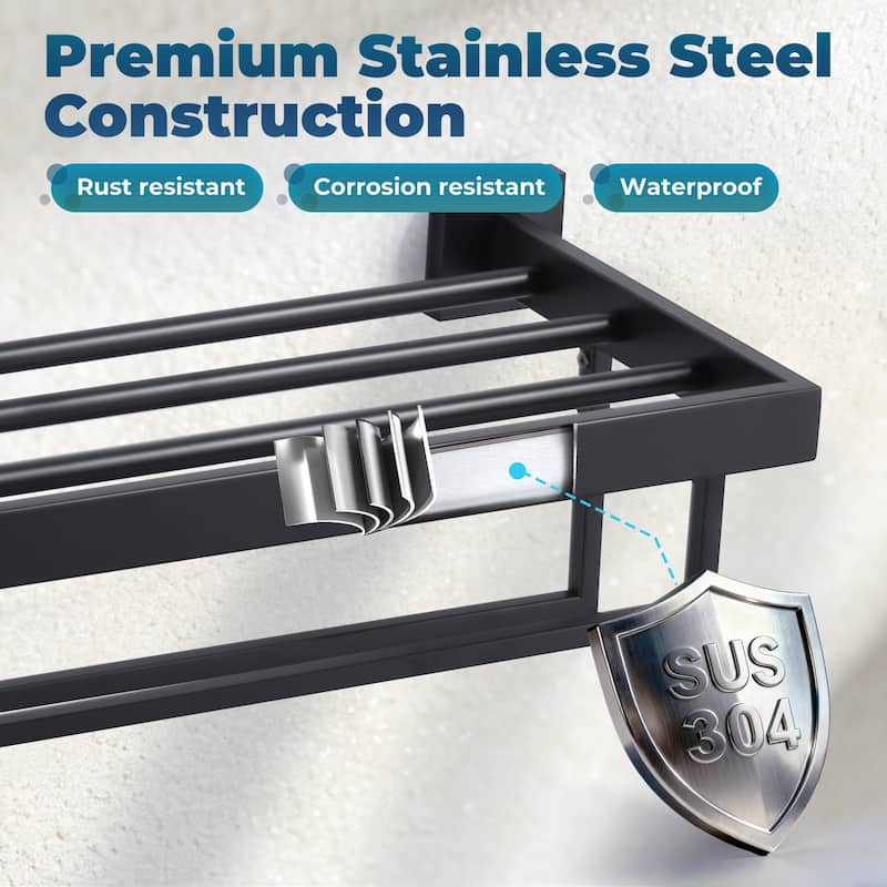 WOWOW 2-Tier Stainless Steel Bath Towel Rack