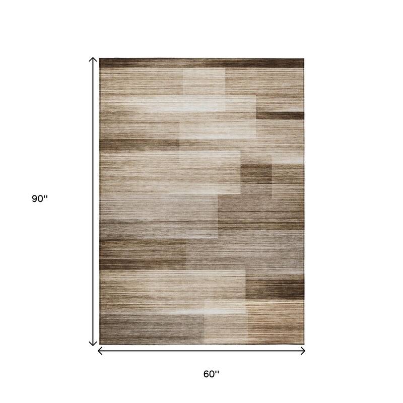 HomeRoots Striped Transitional Rectangle Outdoor Rug