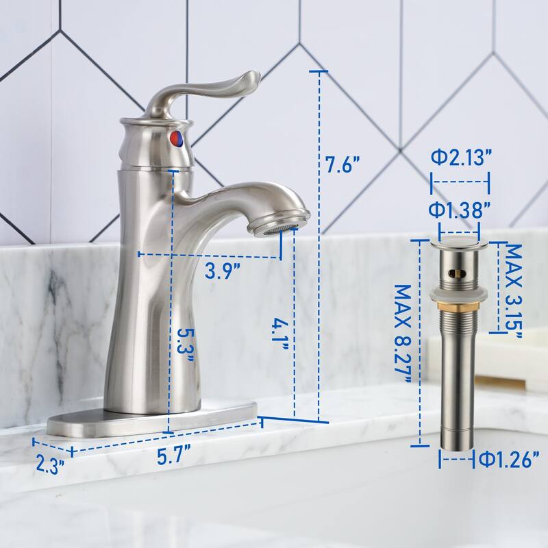 Single Handle Bathroom Faucet with Pop Up Drain