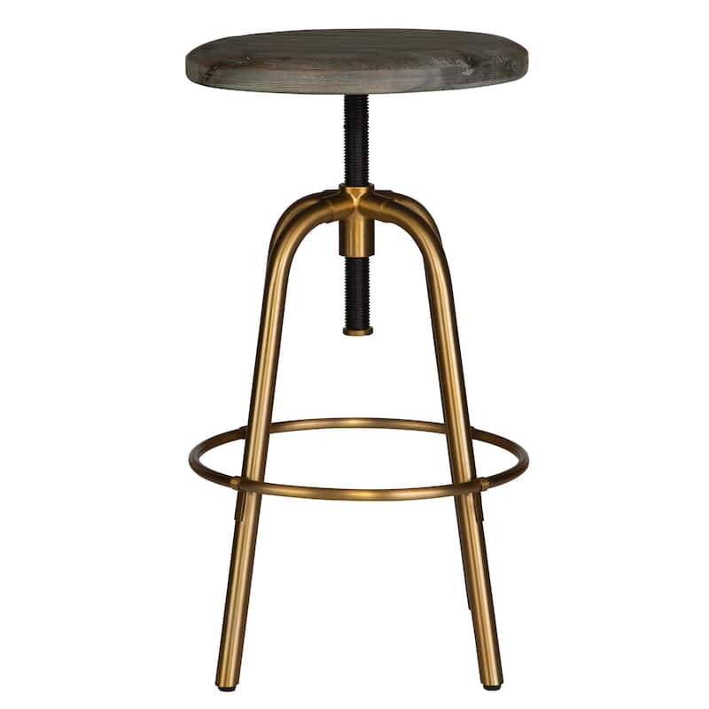 Uttermost Revolve Brass Counter Stool - 17"W x 24"H x 17"D