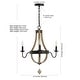 preview thumbnail 7 of 6, SAFAVIEH Lighting Kamari 23-Inch LED Metal 3-Light Pendant Light - 23" x 23" x 29.5-91.5"