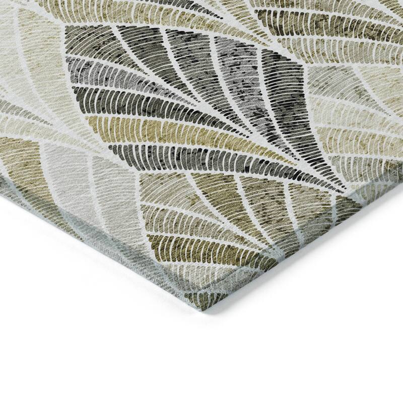 Machine Washable Indoor/ Outdoor Chantille Modern Mosaic Rug