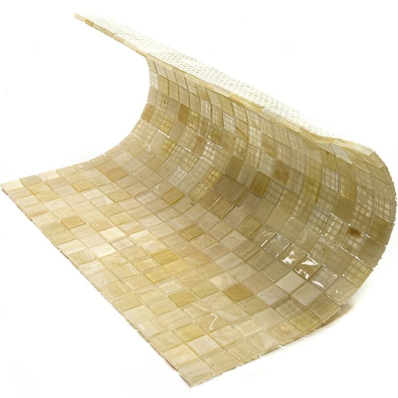 Apollo tile 12" x 12" Skosh Glossy Cream Beige Glass Tile (18.69 sq ft/case) - 20 Pack