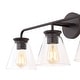 preview thumbnail 19 of 33, Kondo 6.38" Modern Farmhouse Iron LED Vanity, Oil Rubbed Bronze/Clear by JONATHAN Y