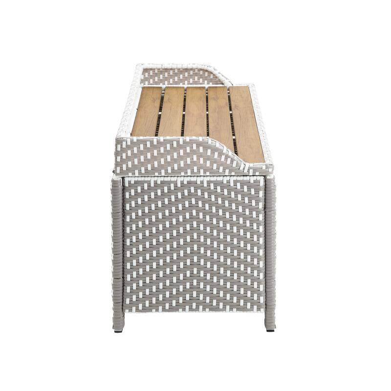 Courtnie Beach Aluminum Outdoor Poolside Storage Bench by Furniture of America