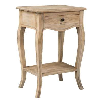East at Main Unfinished Mindi Wood Side Table with Drawer