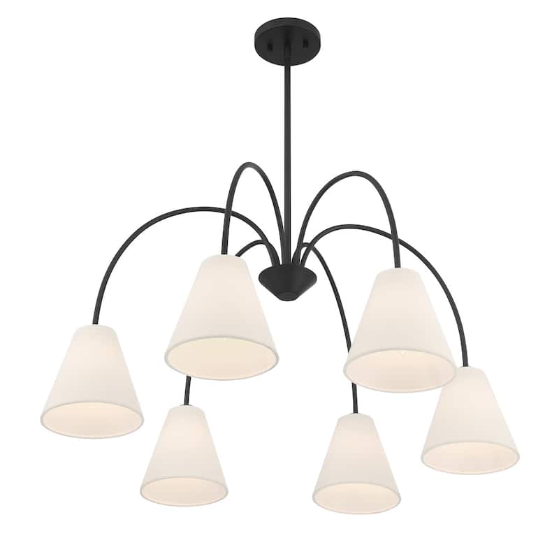 Bellevue SHCH28848 6 Light 30" Wide Chandelier with Linen Shades