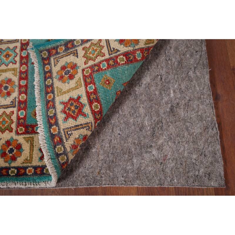 Turquoise Kazak Foyer Rug Hand-Knotted Wool Carpet - 2'0" x 3'0"