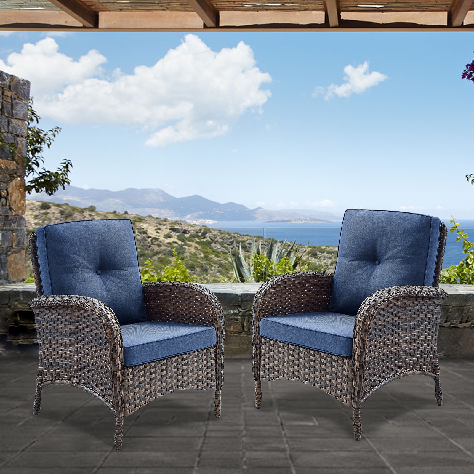 High back deep seating patio furniture hot sale