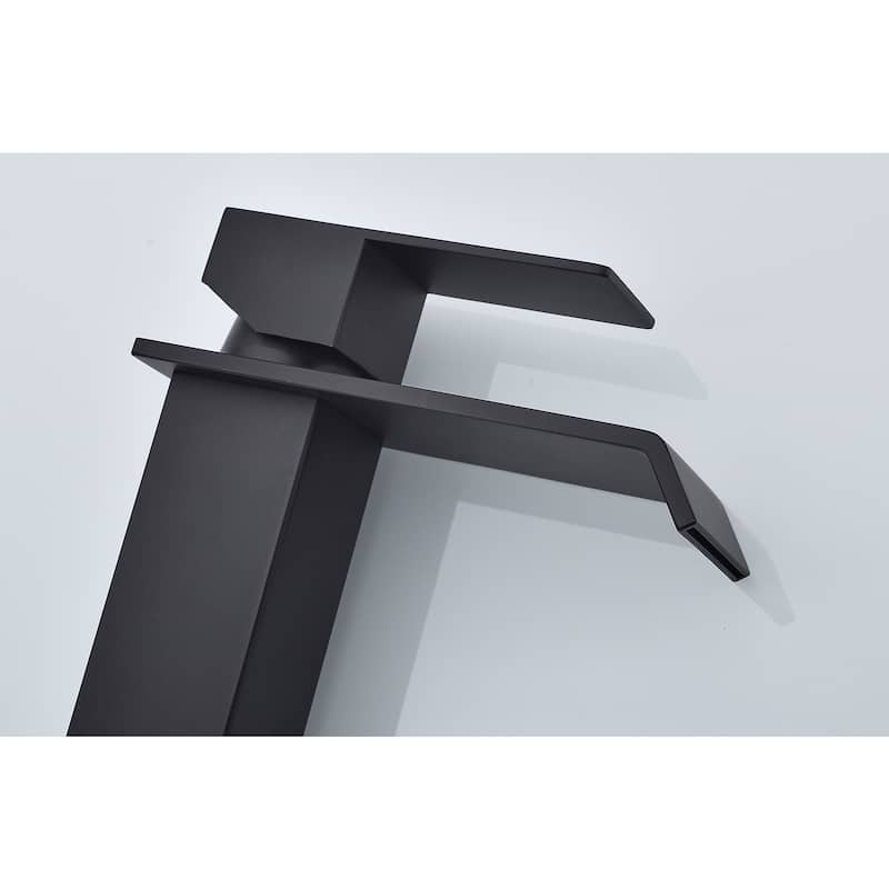 Waterfall Spout Single Handle Bathroom Sink Faucet